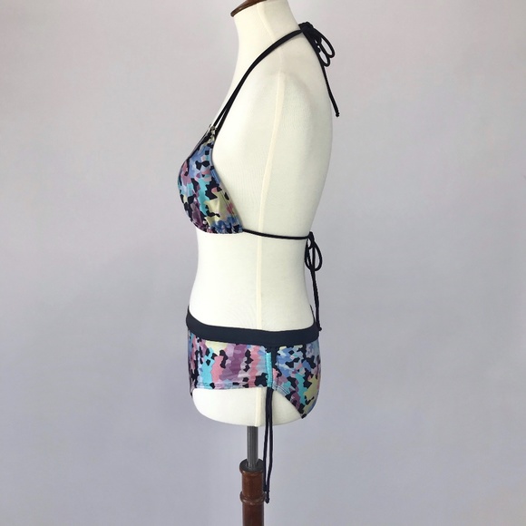 Folded & Hung Multicolor Abstract String Bikini - Picture 3 of 8